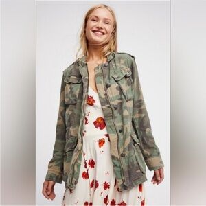 Free People Not Your Brothers Camo Military Jacket